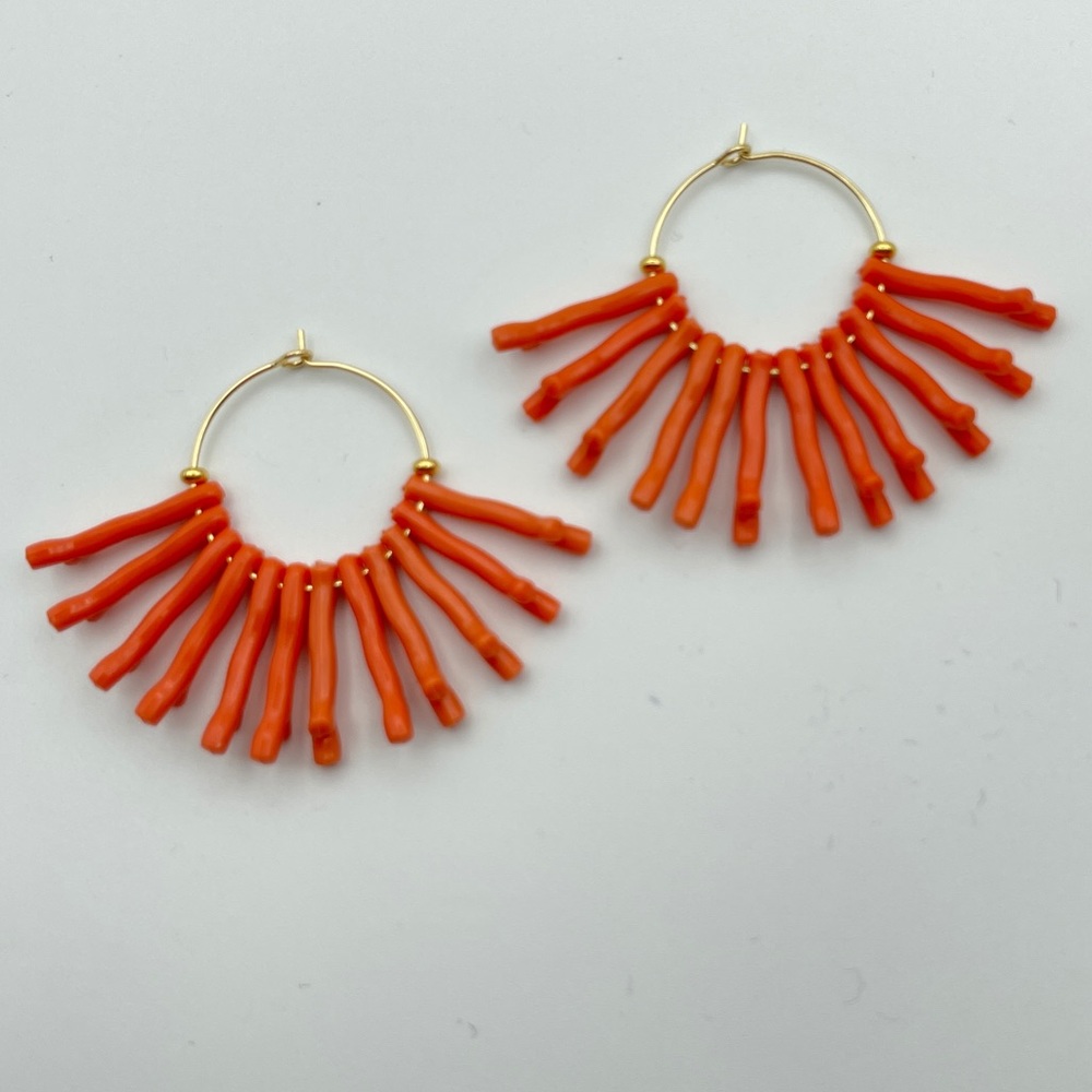 Vegan Coral Earrings Summer Earrings Lucite
